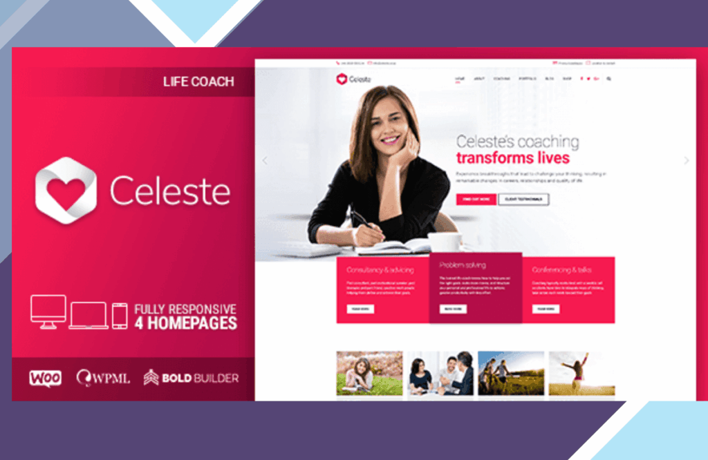 Celeste – Life Coach & Therapist WordPress Theme