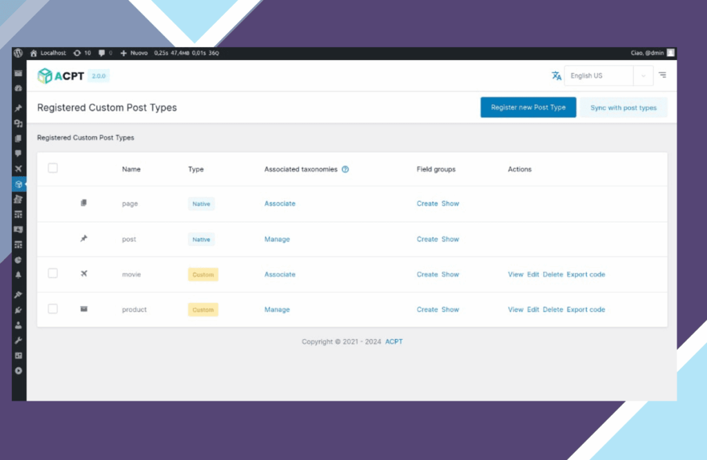 ACPT – Custom Post Types Plugin