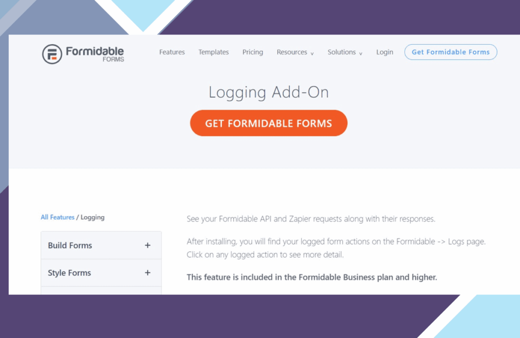 Formidable Forms – Logs