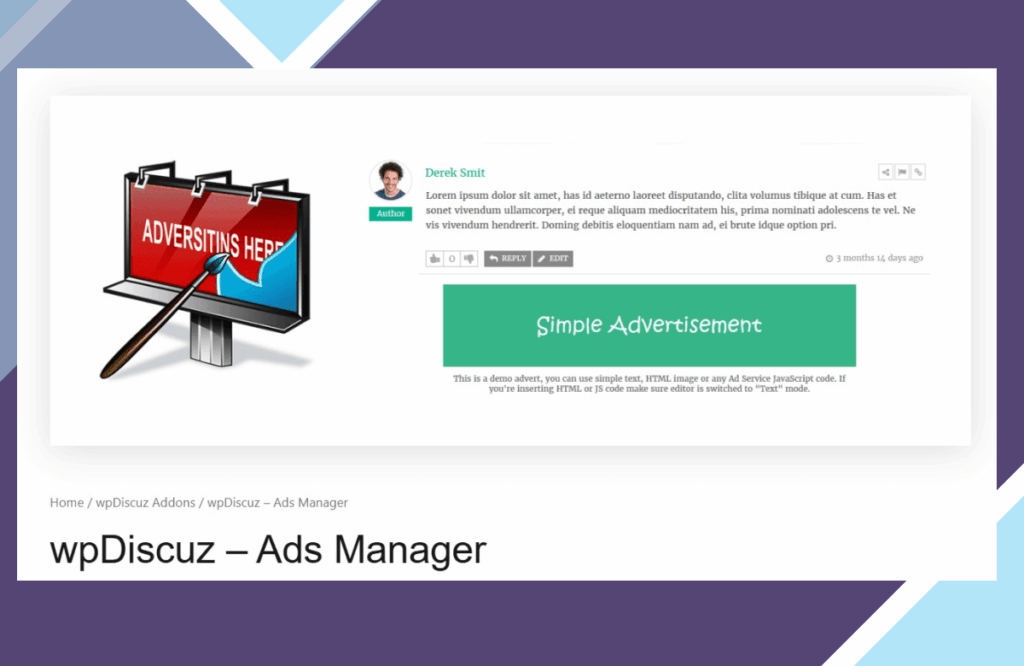 wpDiscuz – Ads Manager