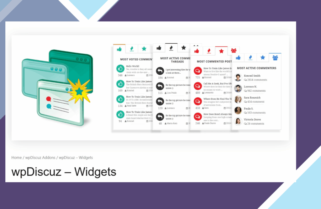wpDiscuz – Widgets