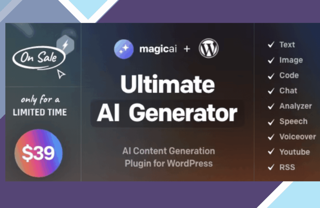 MagicAI for WordPress – AI Text, Image, Chat, Code, and Voice Generator