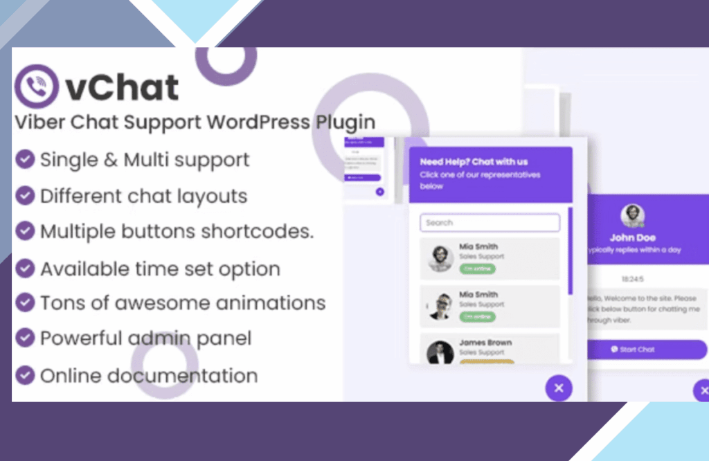 vChat – Viber Chat Support WordPress Plugin