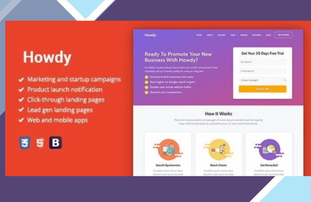 Howdy – Multipurpose High-Converting Landing Page WordPress Theme