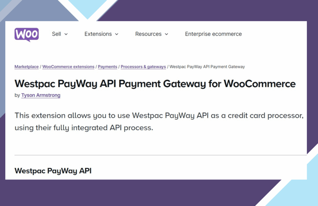 WooCommerce Westpac PayWay API Gateway