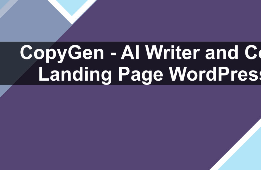 CopyGen – AI Writer and Copywriting Landing Page WordPress Theme