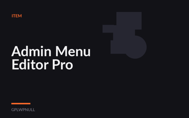 Admin Menu Editor Pro