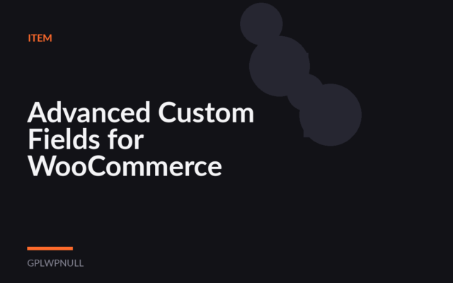 Advanced Custom Fields for WooCommerce