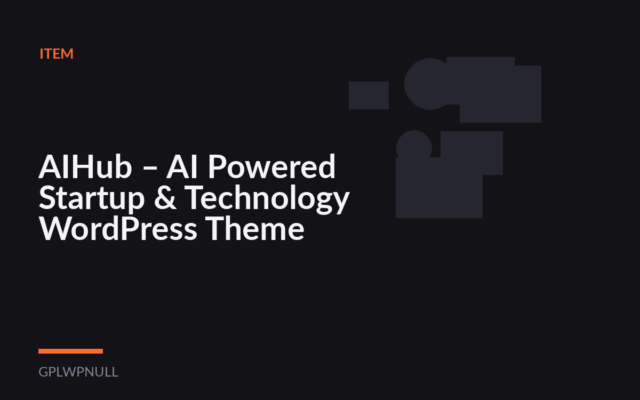 AIHub – AI Powered Startup & Technology WordPress Theme