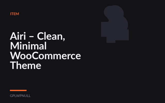 Airi – Clean, Minimal WooCommerce Theme