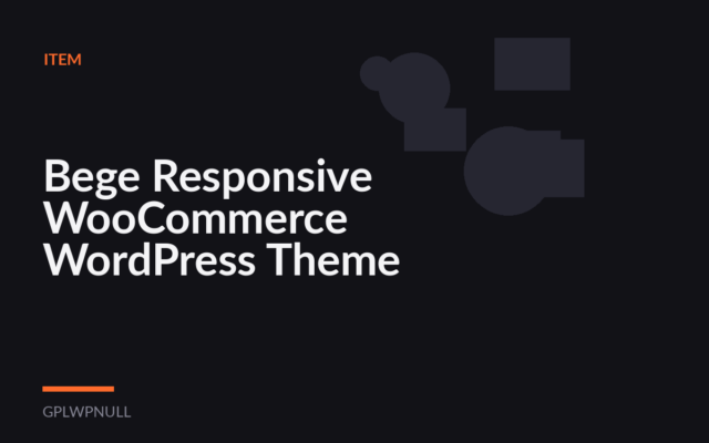 Bege Responsive WooCommerce WordPress Theme