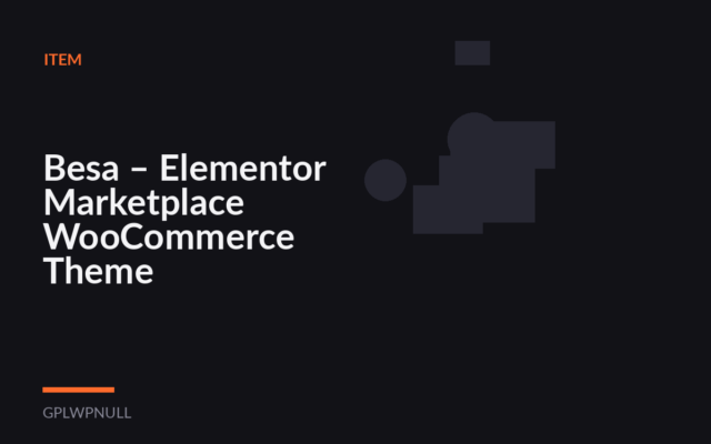 Besa – Elementor Marketplace WooCommerce Theme