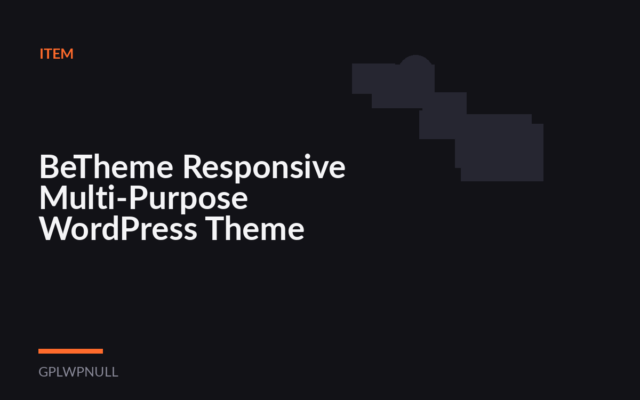 BeTheme Responsive Multi-Purpose WordPress Theme