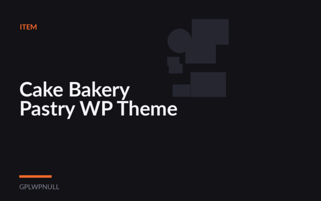 Cake Bakery Pastry WP Theme