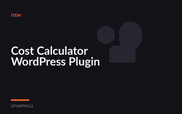 Cost Calculator WordPress Plugin