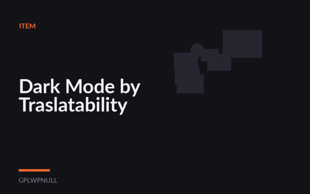 Dark Mode by Traslatability