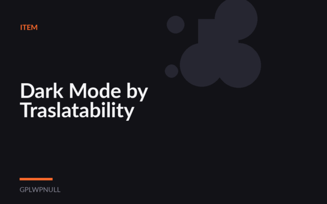 Dark Mode by Traslatability