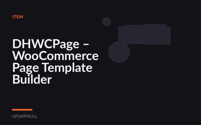 DHWCPage – WooCommerce Page Template Builder