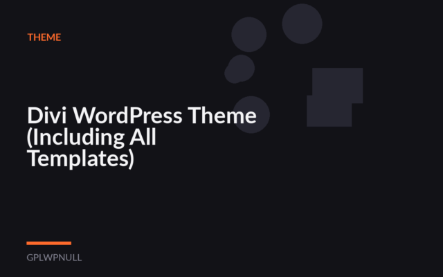 Divi WordPress Theme (Including All Templates)