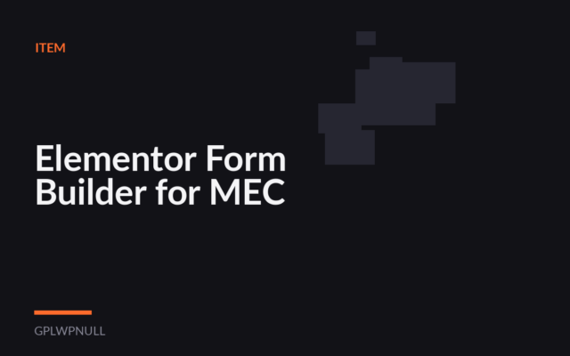 Elementor Form Builder for MEC