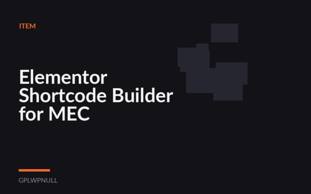 Elementor Shortcode Builder for MEC