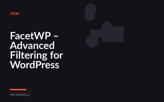 FacetWP – Advanced Filtering for WordPress