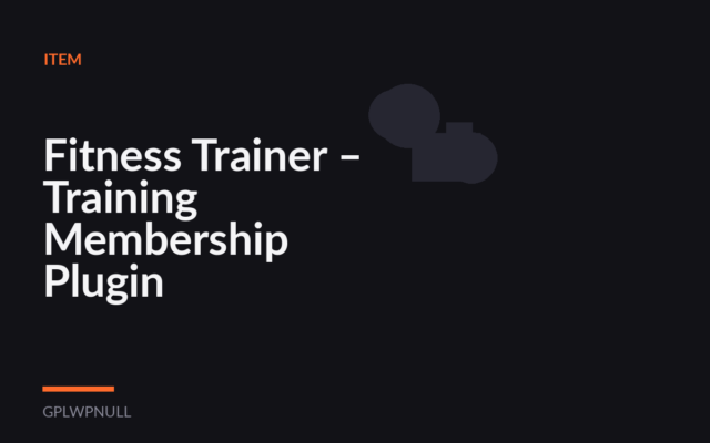 Fitness Trainer – Training Membership Plugin