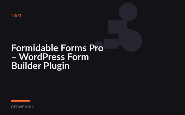 Formidable Forms Pro – WordPress Form Builder Plugin