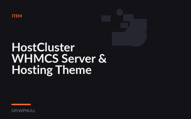 HostCluster WHMCS Server & Hosting Theme