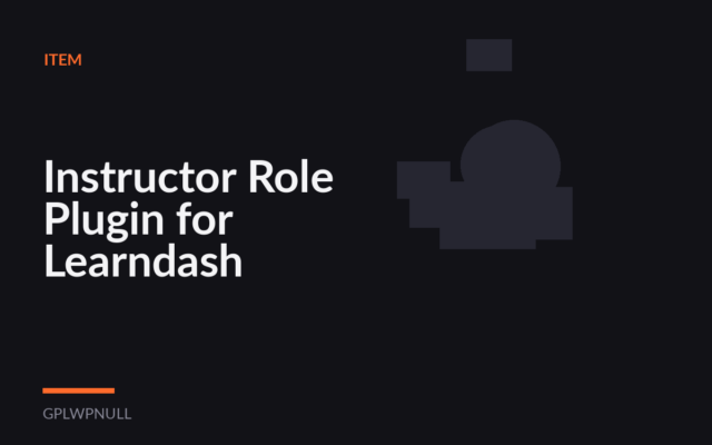 Instructor Role Plugin for Learndash