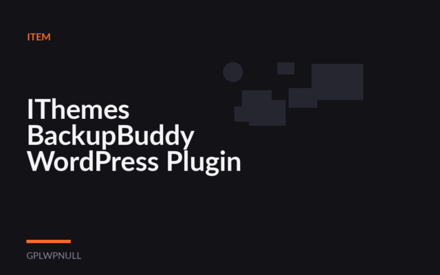 IThemes BackupBuddy WordPress Plugin