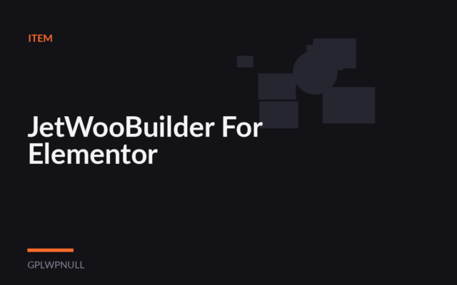 JetWooBuilder For Elementor
