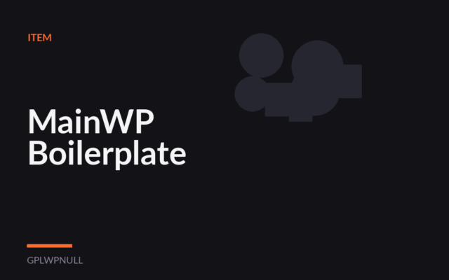 MainWP Boilerplate