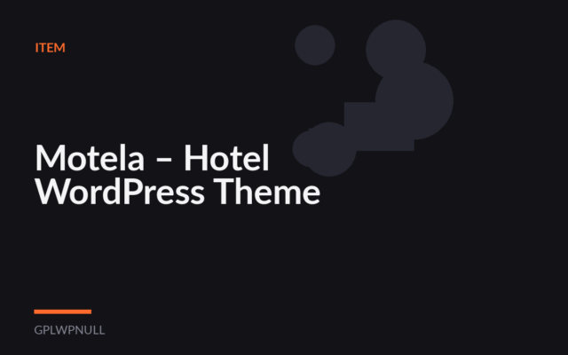 Motela – Hotel WordPress Theme