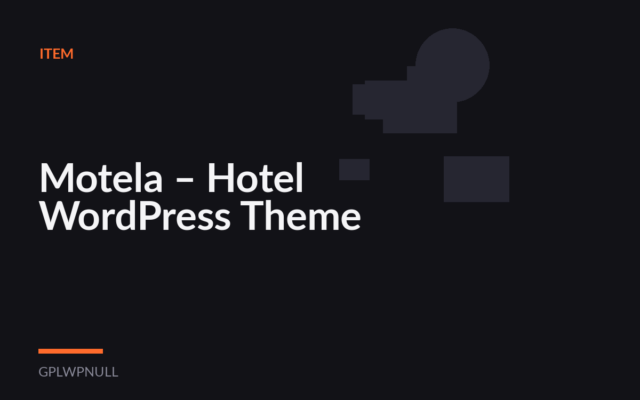 Motela – Hotel WordPress Theme