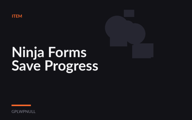 Ninja Forms Save Progress