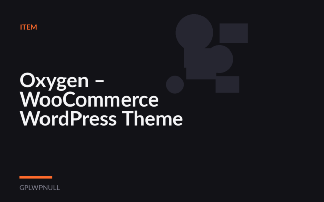 Oxygen – WooCommerce WordPress Theme
