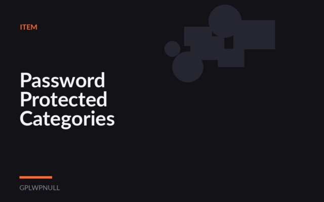 Password Protected Categories