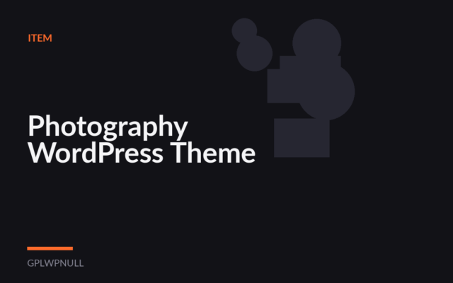 Photography WordPress Theme