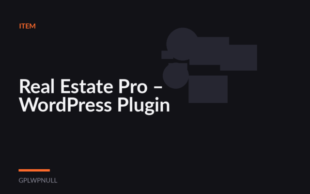 Real Estate Pro – WordPress Plugin