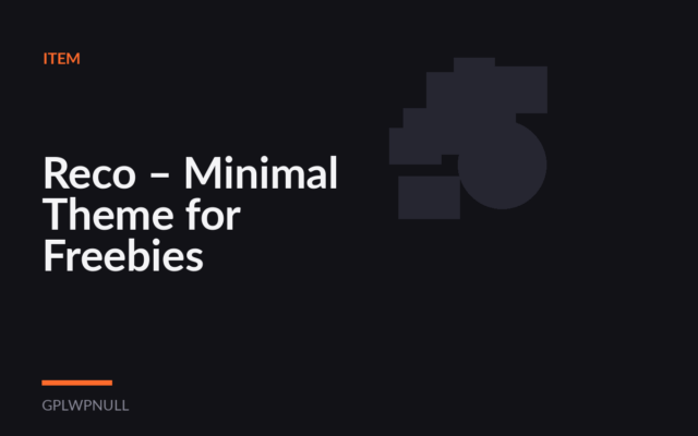 Reco – Minimal Theme for Freebies