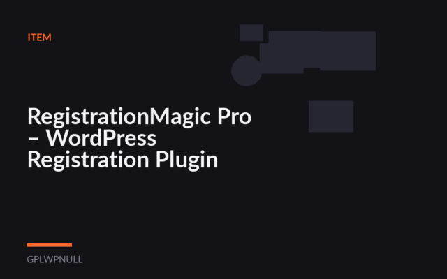 RegistrationMagic Pro – WordPress Registration Plugin