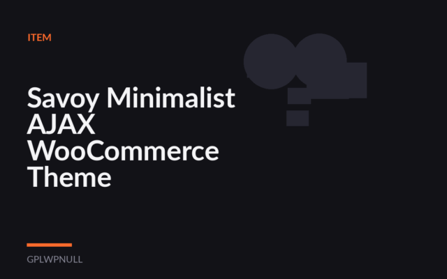 Savoy Minimalist AJAX WooCommerce Theme