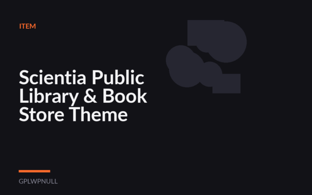 Scientia Public Library & Book Store Theme