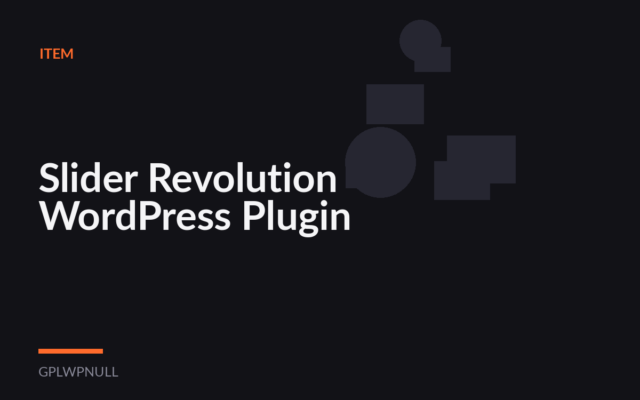 Slider Revolution WordPress Plugin