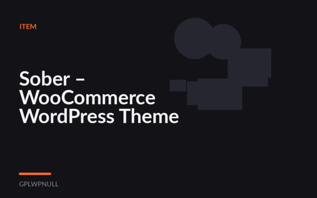 Sober – WooCommerce WordPress Theme