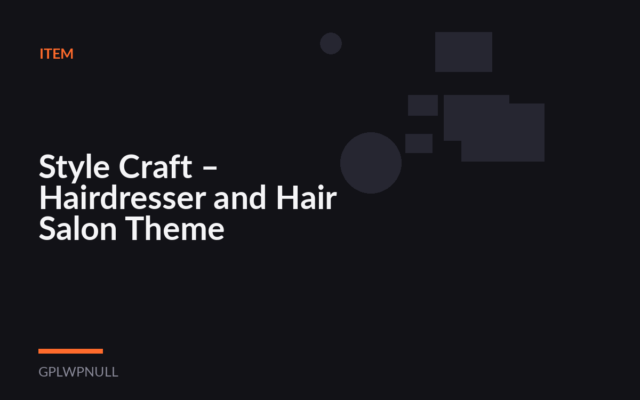 Style Craft – Hairdresser and Hair Salon Theme
