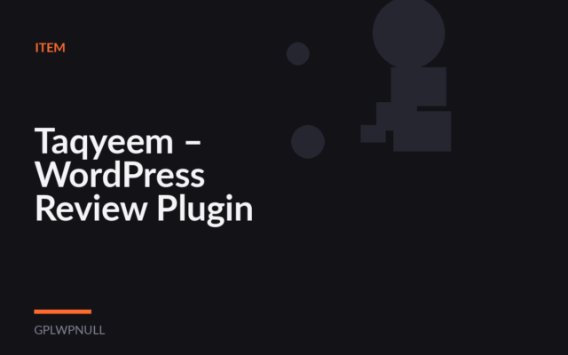 Taqyeem – WordPress Review Plugin