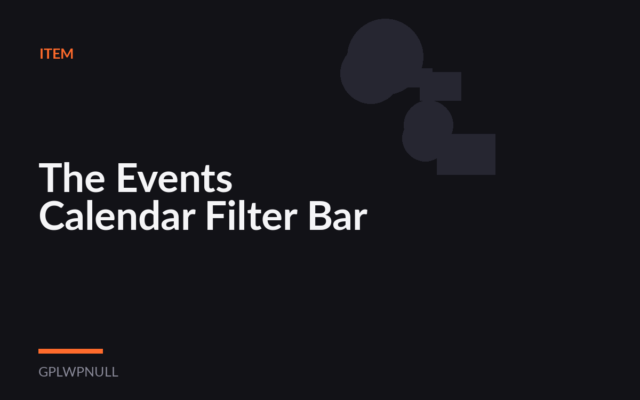The Events Calendar Filter Bar