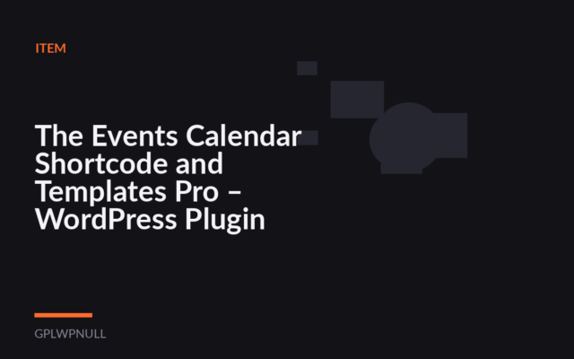 The Events Calendar Shortcode and Templates Pro – WordPress Plugin